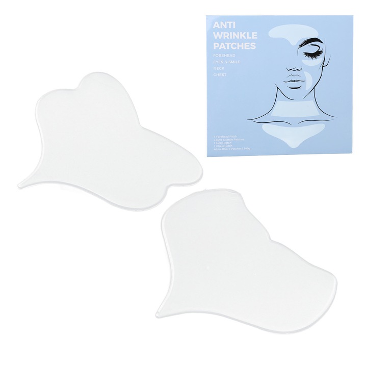 Pachet de plasturi antirid pentru piept, reutilizabili, silicon, confortabili, 10x15cm