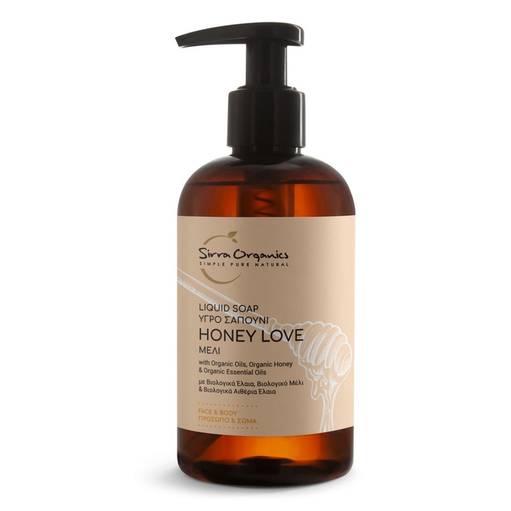 Течен сапун Sirra Organics Honey Love с мед, 250 мл