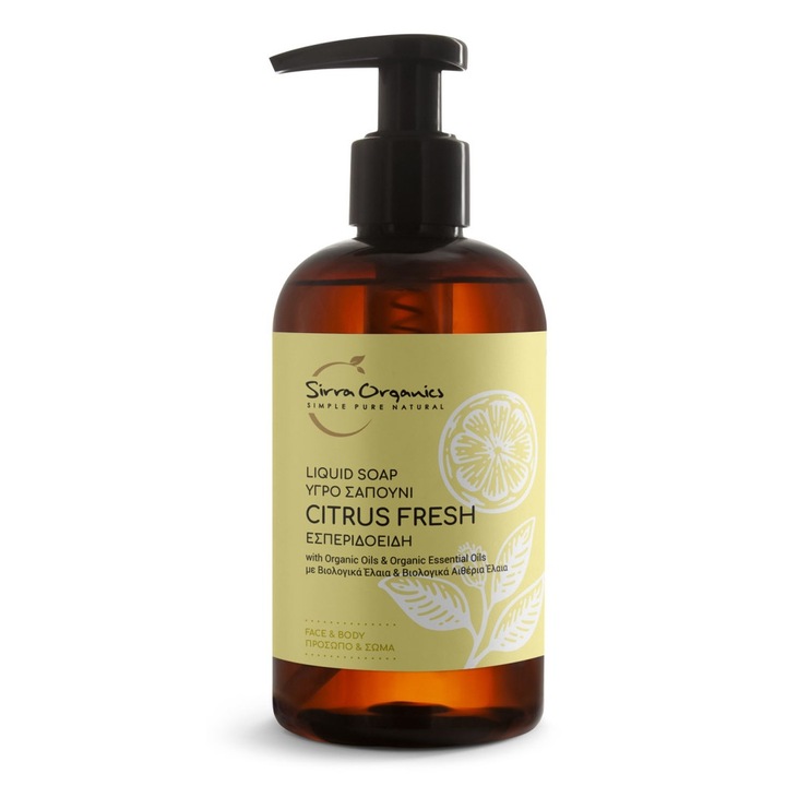 Течен сапун Sirra Organics Citrus Fresh с цитрус, 250 мл