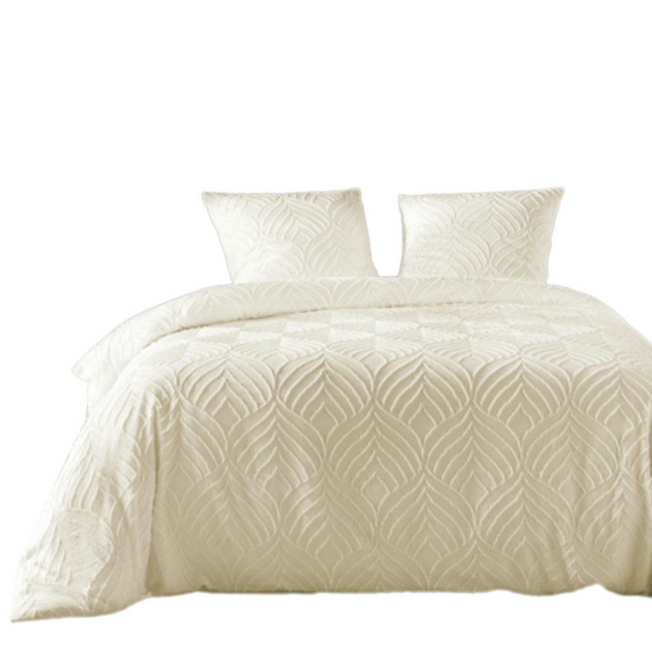 Tufolt mintás ágynemű szett, HELTIE, 240 x 220 cm - bézsos