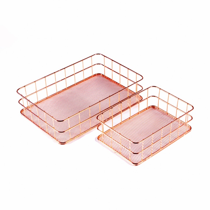 Комплект от 2 метални кошници за съхранение IRIS KT-212 (17,5 см x 12 см x 6 см, 24 см x 16 см x 6 см)