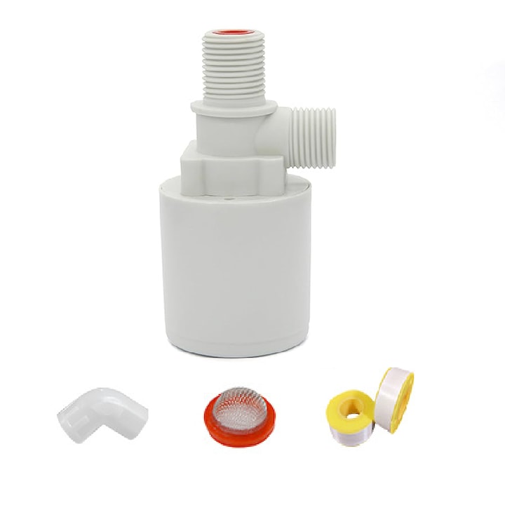 Supapă de control automat al nivelului apei, AjieQaQ, G1/2, alb, montaj vertical intern