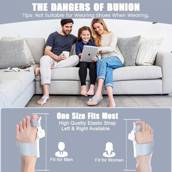 Bunion Corrector Big Toe Straightener, Ortopedic Toe Separator Brace pentru barbati si femei, reglabil Bunion Splint Big Toe Corector Straightener pentru ameliorarea Bunion