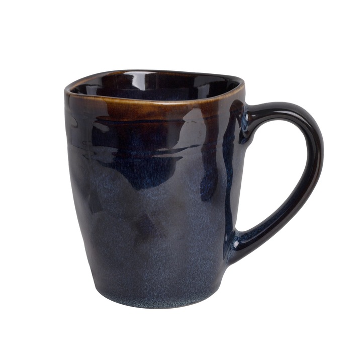 Cana ceramica QX-IMPEX albastru inchis 380ml