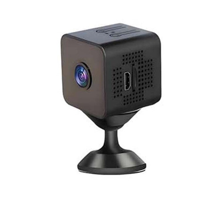 Camera de supraveghere interior mini wireless, TREXORA, HD, viziune nocturna infrarosu, intercom bidirectional, negru