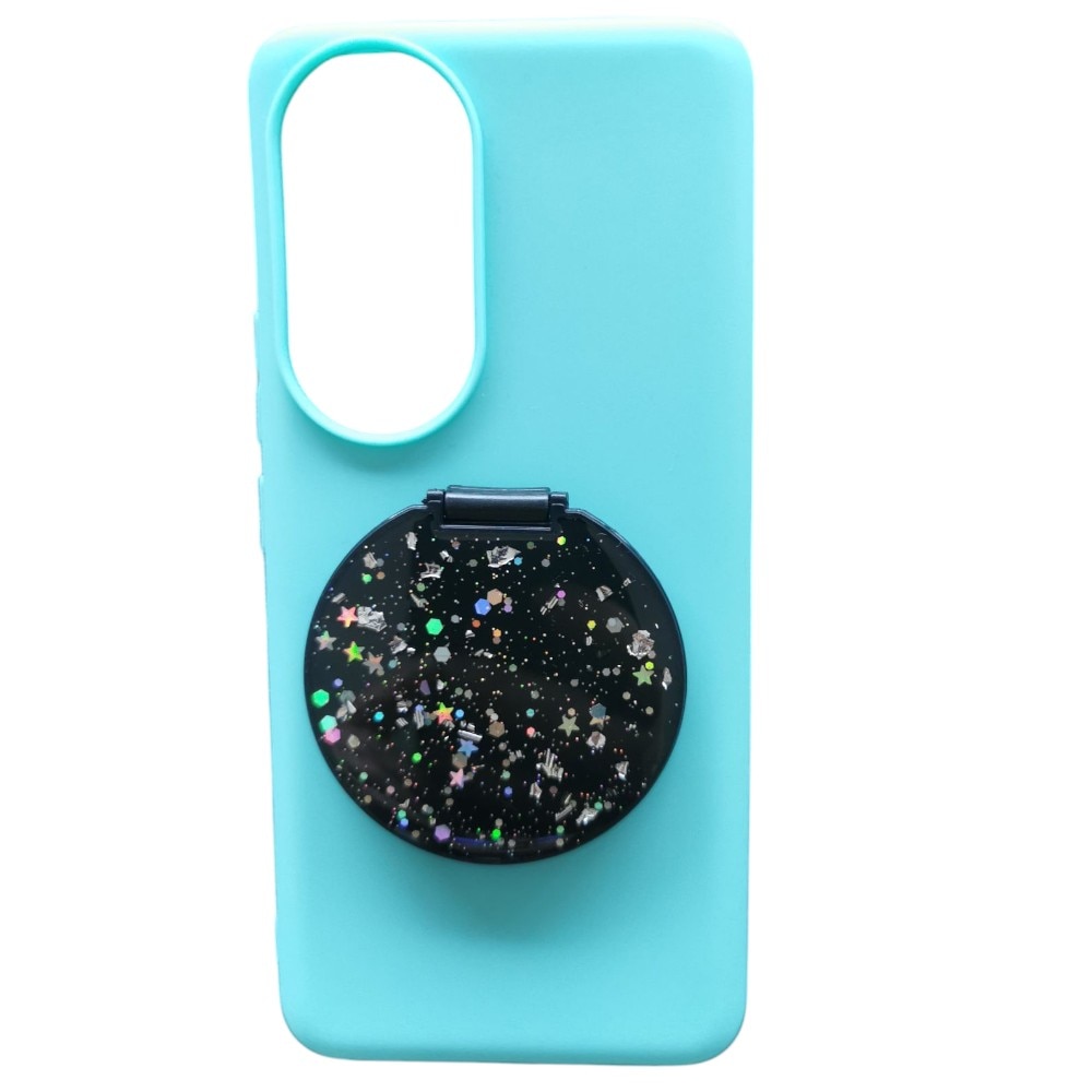 Rotud Suport/stand telefon, cu lipici, model Rotund, sclipici, Oglinda, 5.5 ...