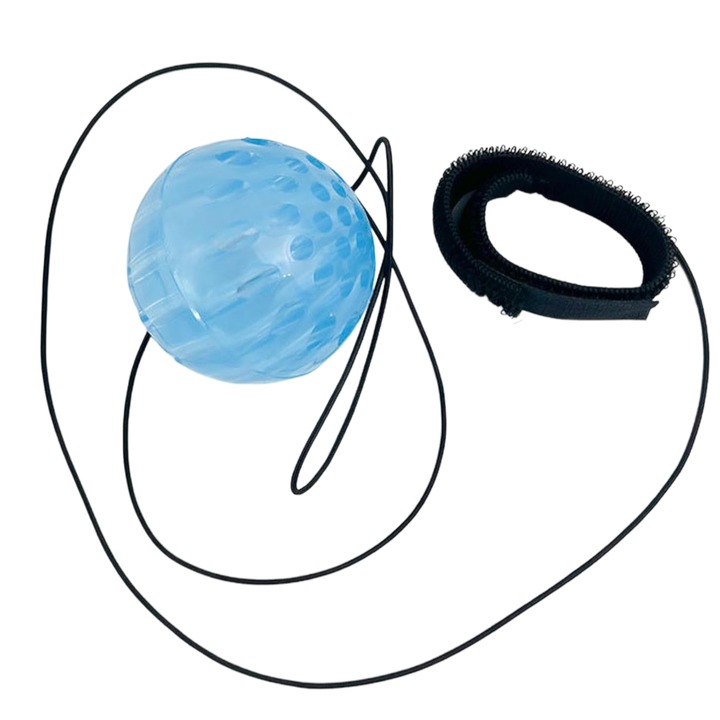 Jucarie Interactiva, Flippy, Minge Saltareata Crystal Ball, cu Banda Elastica, 6 cm, +7 Ani, din Plastic, Albastru