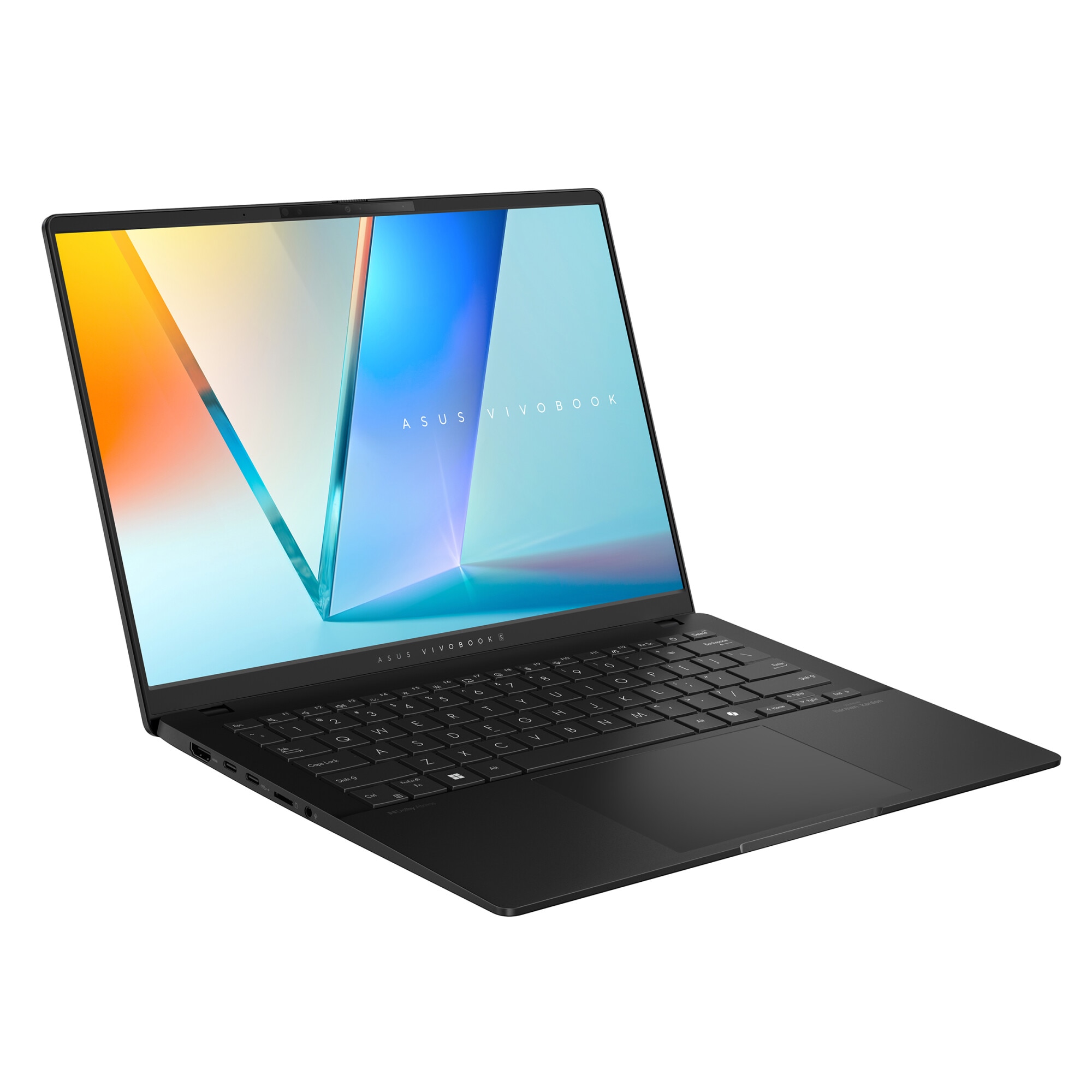 Laptop ASUS Vivobook S14 M5406KA cu procesor AMD Ryzen AI 7 350 pana la 5.0GHz, 14'', WUXGA, OLED, 24GB LPDDR5X RAM, 1TB SSD, AMD Radeon Graphics, No OS, Neutral Black