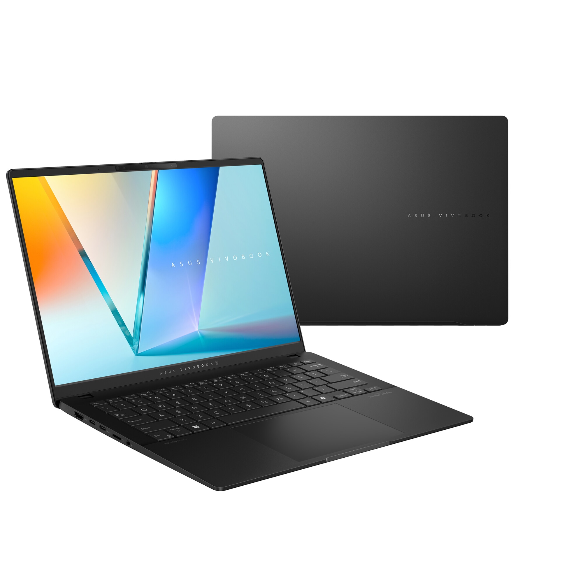 Laptop ASUS Vivobook S14 M5406KA cu procesor AMD Ryzen AI 7 350 pana la 5.0GHz, 14'', WUXGA, OLED, 24GB LPDDR5X RAM, 1TB SSD, AMD Radeon Graphics, No OS, Neutral Black