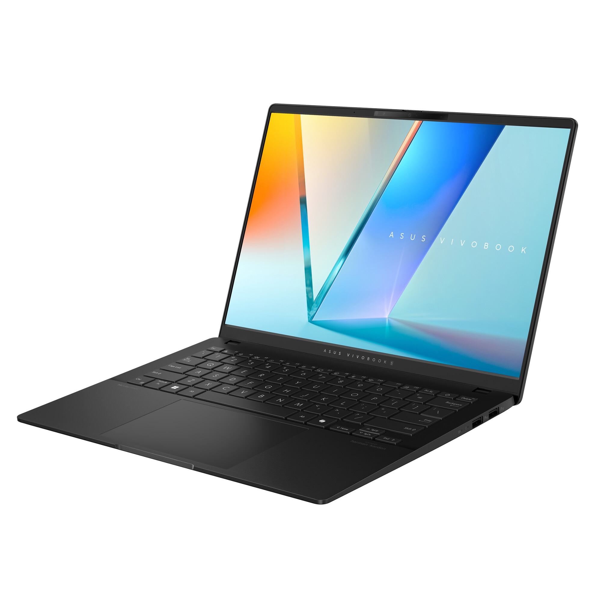 Laptop ASUS Vivobook S14 M5406KA cu procesor AMD Ryzen AI 7 350 pana la 5.0GHz, 14'', WUXGA, OLED, 24GB LPDDR5X RAM, 1TB SSD, AMD Radeon Graphics, No OS, Neutral Black