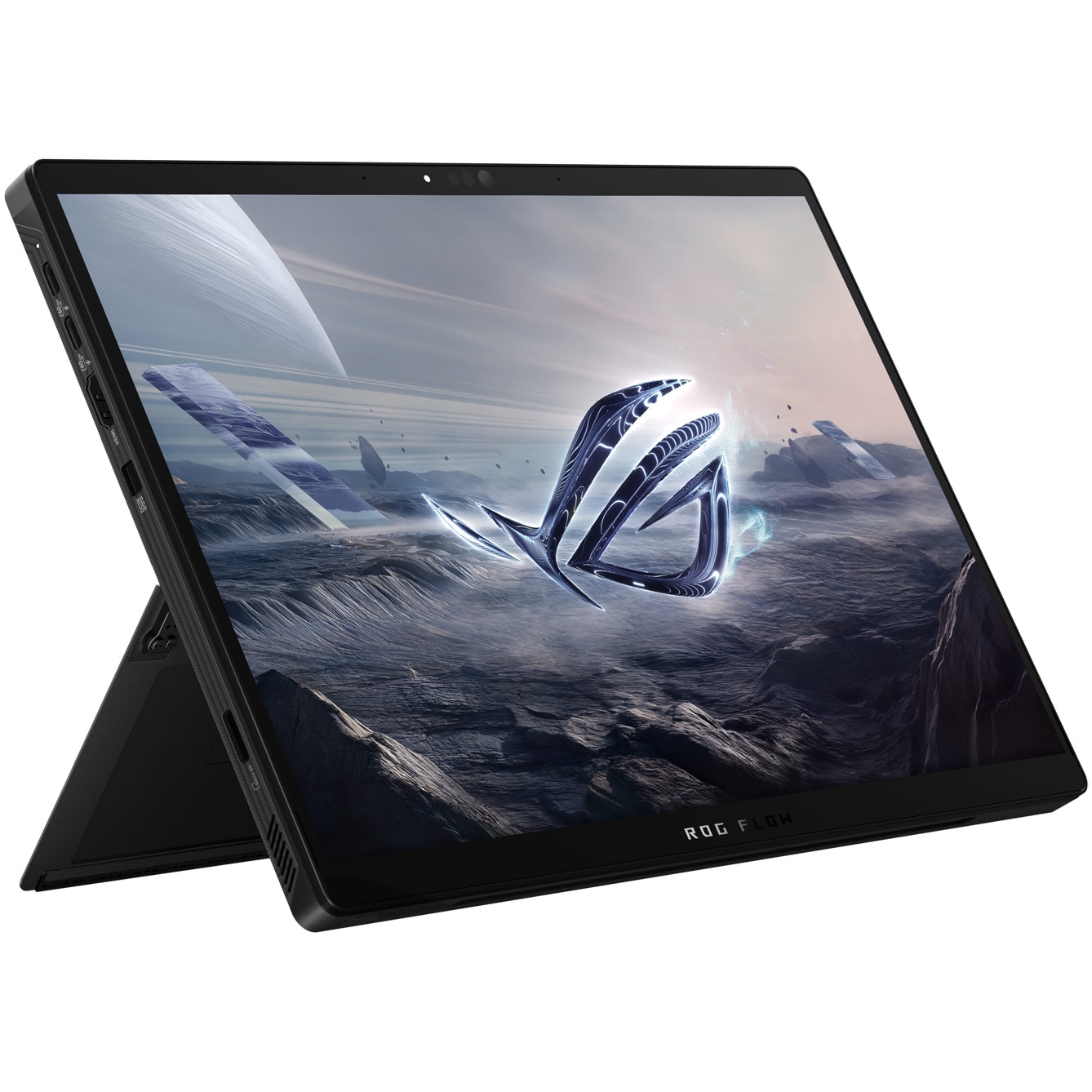 Laptop Gaming ASUS ROG Flow Z13 GZ302EA cu procesor AMD Ryzen AI MAX+ 395 pana la 5.1GHz, 13.4'', 2.5K, WQXGA, IPS, 180Hz, Touch, 32GB LPDDR5X RAM, 1TB SSD, Radeon 8060S Graphics, Windows 11 Pro, Off Black