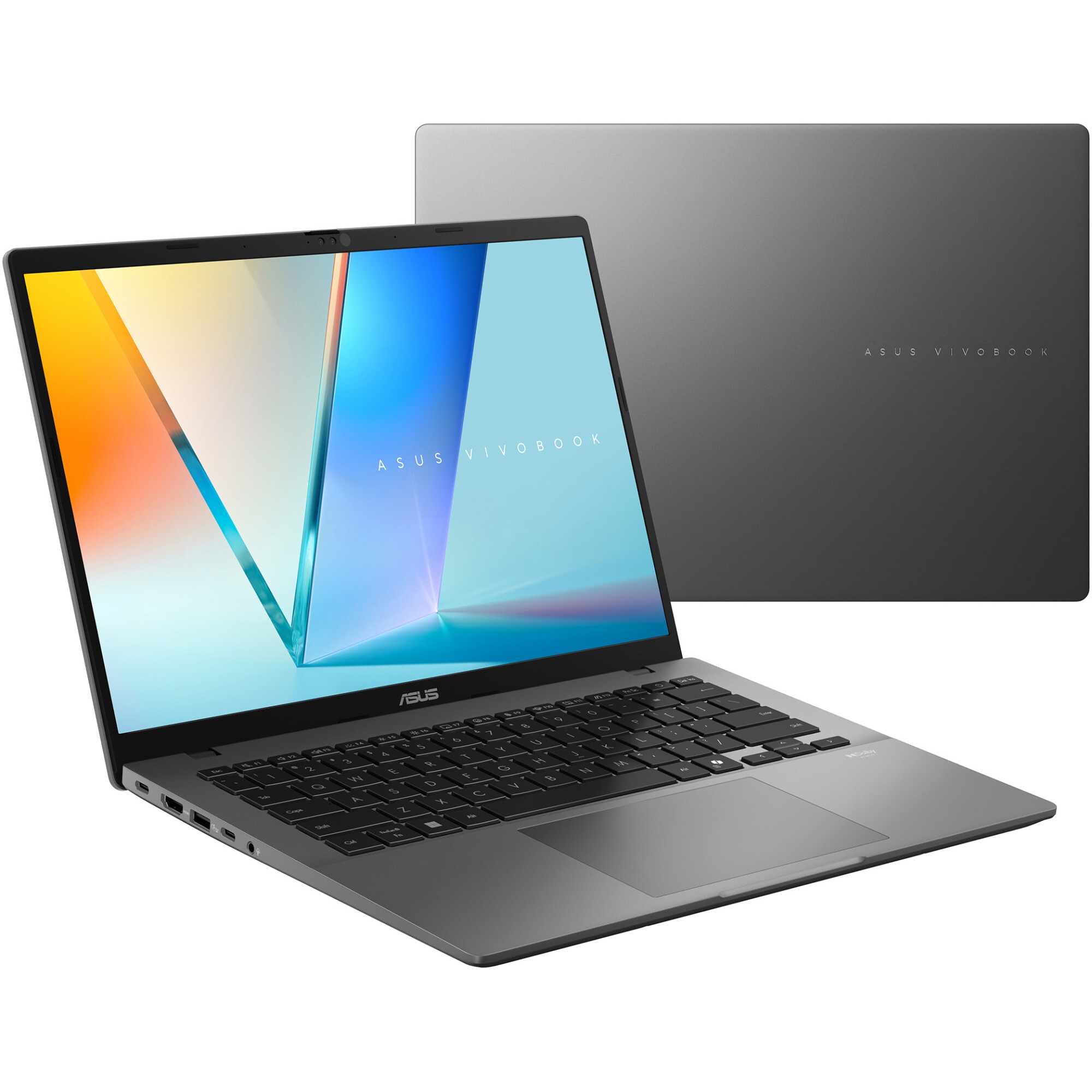 Laptop ASUS Vivobook S14 S3407VA cu procesor Intel Core i5-13420H pana la 4.6GHz, 14'', WUXGA, IPS, 16GB DDR5 RAM, 1TB SSD, Intel UHD Graphics, No OS, Matte Gray