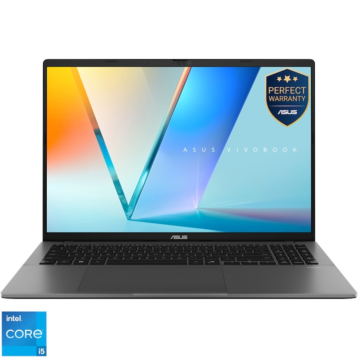 Лаптоп ASUS Vivobook S16 S3607VA, Intel Core i5-13420H, 16'', WUXGA, IPS, 144Hz, 16GB DDR5 RAM, 1TB SSD, Intel UHD Graphics, No OS, Matte Gray