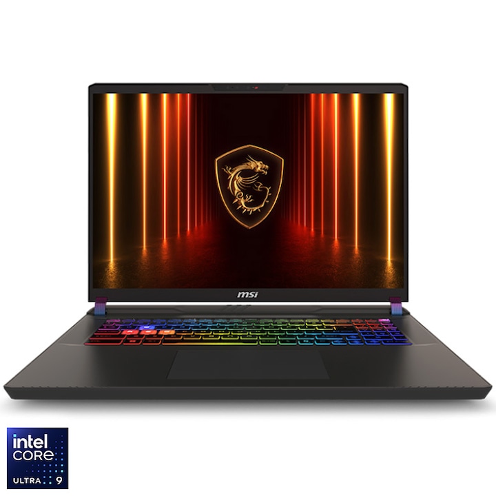 Játékra tervezett MSI Vector 17 HX AI A2XWIG laptop Intel Core Ultra 9 275HX processzorral, akár 5,4 GHz-ig, 17", IPS, QHD+, 240Hz, 32 GB DDR5 RAM, 2 TB SSD, NVIDIA GeForce RTX 5080 16 GB GDDR7, Windows 11 Home, Kozmoszszürke