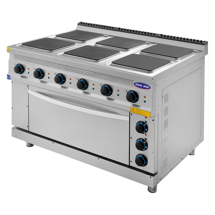 Masina de gatit electrica cu 6 plite si cuptor 1200x930x850 Ideal Inox