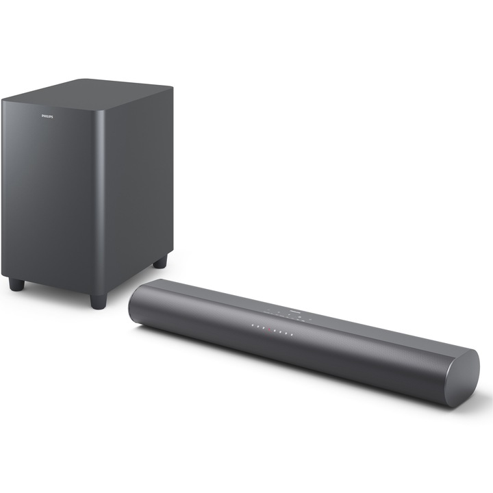 Саундбар Philips TAB6100/10, 2.1, 400W, Bluetooth, Безжичен субуфер, Dolby Atmos, HDMI eARC, Черен