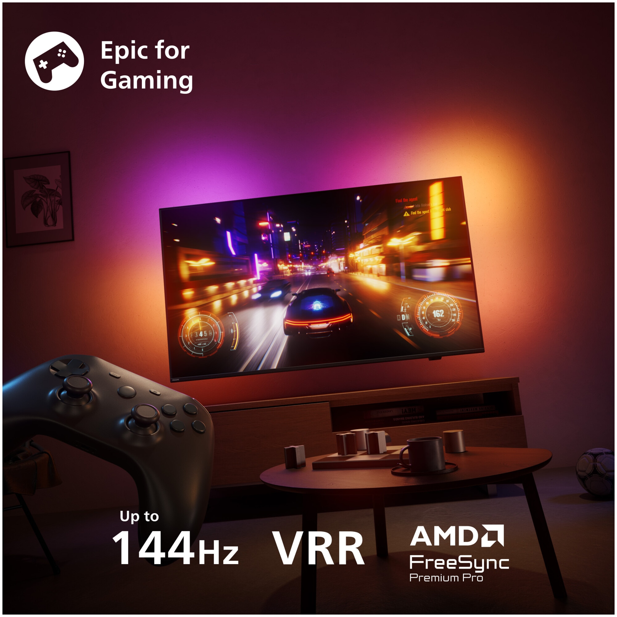 Televizor Philips AMBILIGHT tv QD-MiniLED 65MLED920, 164 cm, Smart TV, 4K Ultra HD, 100 Hz, Clasa F (Model 2025)