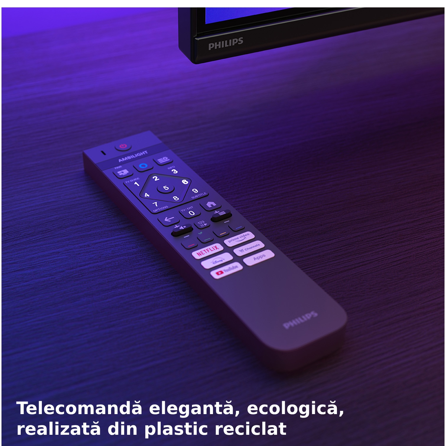 Televizor Philips AMBILIGHT tv OLED 77OLED770, 194 cm, Smart TV, 4K Ultra HD, 100 Hz, Clasa F (Model 2025)
