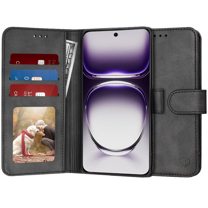 Защитен калъф, съвместим с Oppo Reno12, Tim, Черен