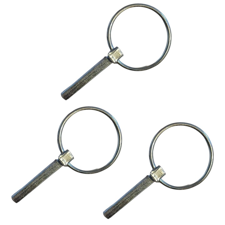Set 3 Cuie siguranta cu clema, otel zincat, bolt 8 mm, pentru variante tiranti, utilizabil si ca bolt fixare