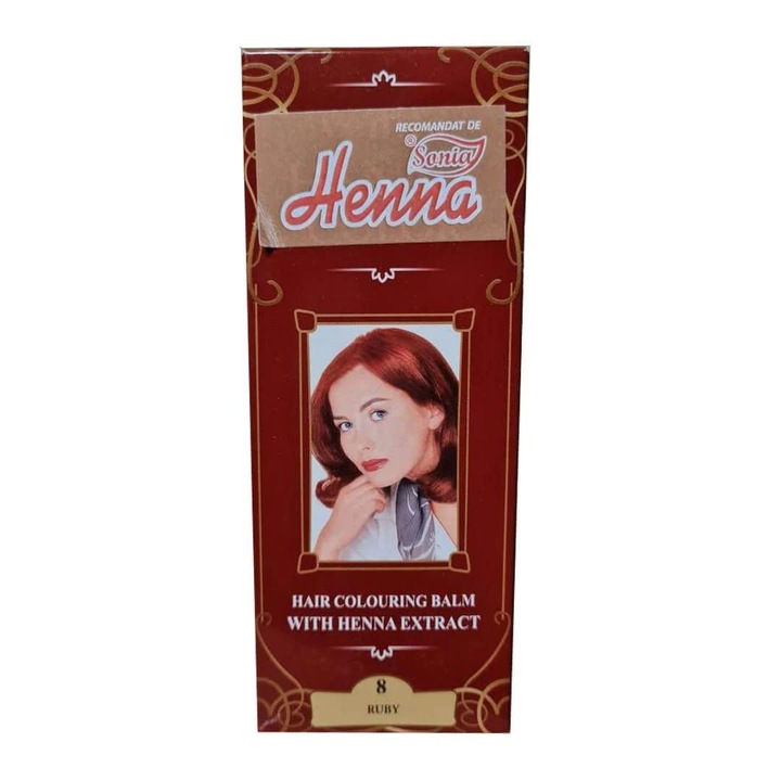 Balsam colorant par nr. 8 Rosu Rubiniu 75ml Henna Sonia