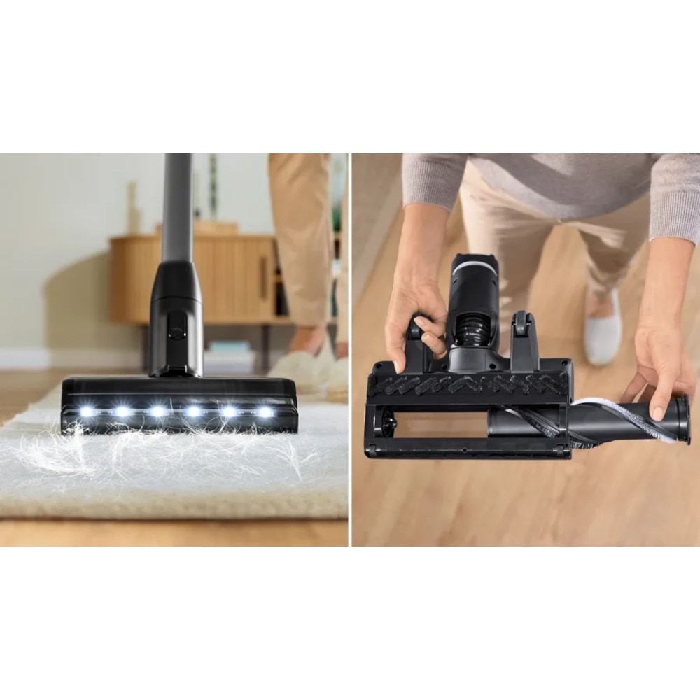 Aspirator vertical Bosch Unlimited 9 BCS931GAC, 0.4 l, 18 V, Autonomie 60 min, 3 moduri curatare, Sistem anti-incalcire, Graphite