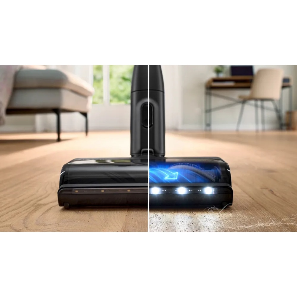 Aspirator vertical Bosch Unlimited 9 BCS931GAC, 0.4 l, 18 V, Autonomie 60 min, 3 moduri curatare, Sistem anti-incalcire, Graphite