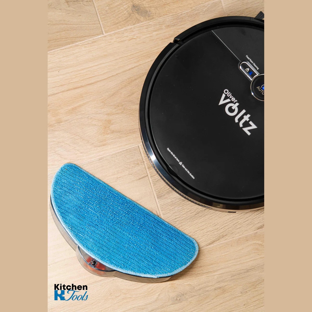 Aspirator robot Oliver Voltz, WiFi, Functie Mop, Control de la Distanta, 120 Minute Autonomie, Robot Aspirare, Spalare, 2000PA, 130ml rezervor apa, 600ml rezervor de praf, Multi-Suprafata, Negru