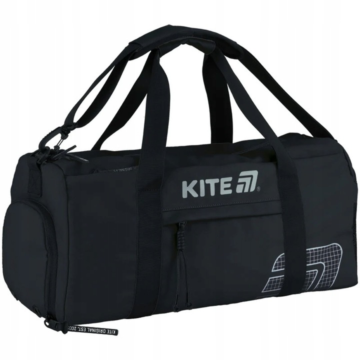 Geanta sport Kite, fitness, 20 l, buzunar lateral pentru incaltaminete, 48×22×16 сm, bretele reglabile, o poti folosi ca si genata sala, geanta fitness sau geanta calatorie, negru