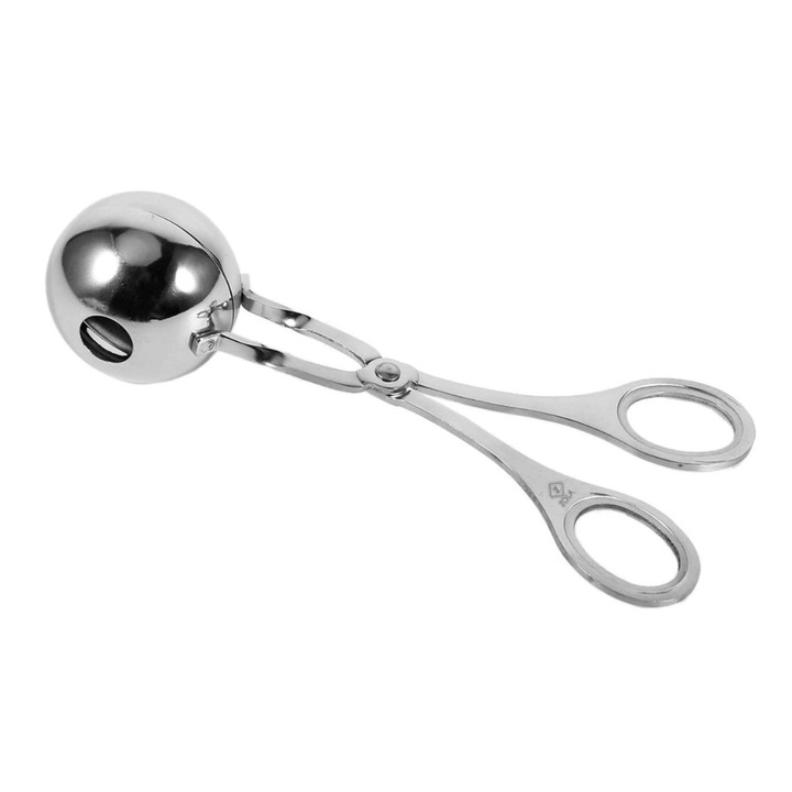 Cleste pentru formare bile inox Macvi® pentru chiftelute, legume sau deserturi, manere ergonomice, deschidere automata
