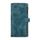 Husa pentru Samsung Galaxy S25 Plus, CaseME, Husa piele portofel, multifunctionala, curelusa mana detasabila, inchidere sigura magnetica, stand, buzunare carduri, bani, casti, chei, Albastru