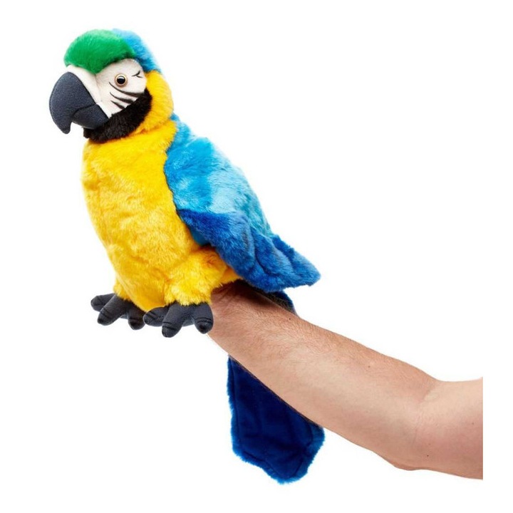 Araruna marionett plüss papagáj, 25 cm, többszínű