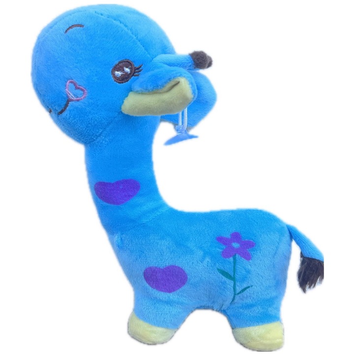 Jucarie plus, Girafa, Albastru, 25 cm