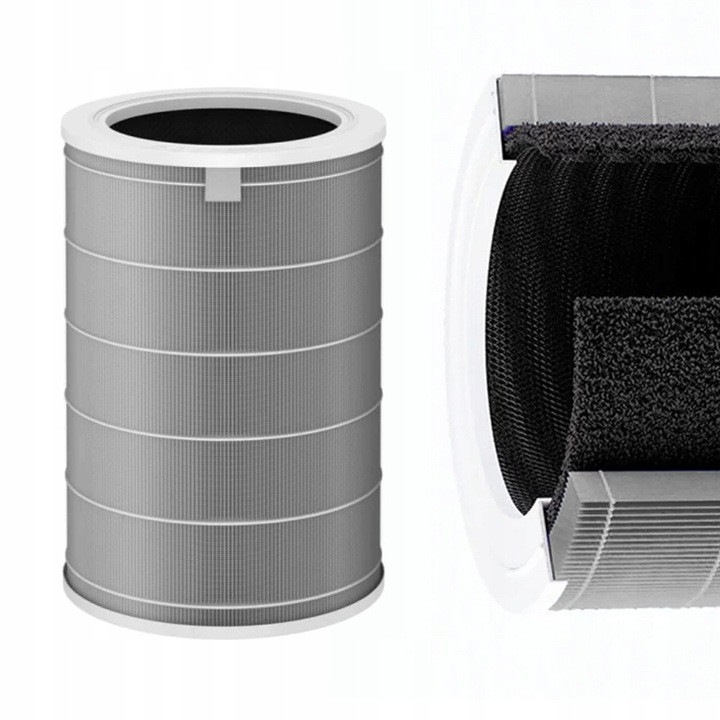 Filtru Purificator De Aer, NXP, inlocuitor pentru filtrele Xiaomi, M8R-Flh Hepa, Filtru Hepa, Forma Cilindrica 360° Pentru Filtrare Eficienta, Carbon Activat Care Absoarbe Gazele Nocive, Acoperire Antibacteriana, 29, 3 cm x 20 cm