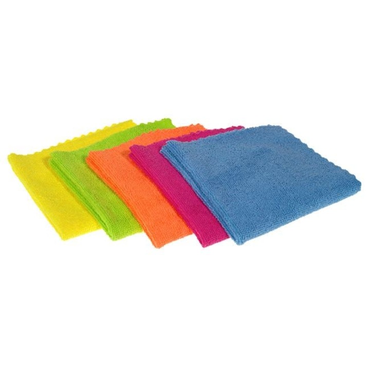 Set 5 Lavete Microfibra Multicolore 30x30cm Reutilizabile