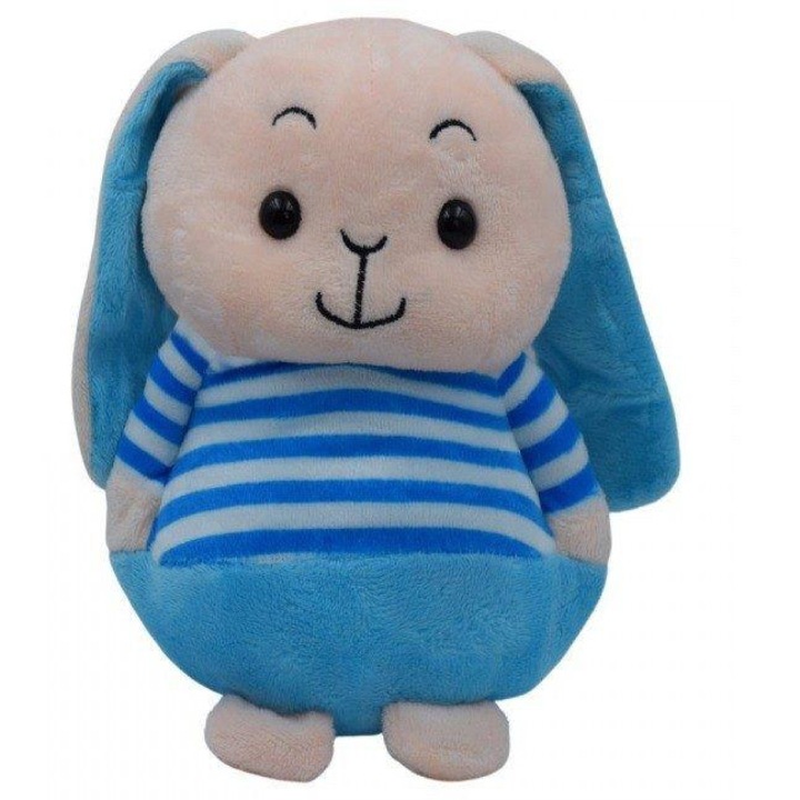 Jucarie plus, Iepuras urechi lungi, Albastru, 18 cm