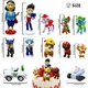 Set complet figurine colectibile 12 piese, personaje Pup cu vehicule, decorare torturi, 5-7 cm, plastic durabil