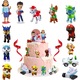 Set complet figurine colectibile 12 piese, personaje Pup cu vehicule, decorare torturi, 5-7 cm, plastic durabil