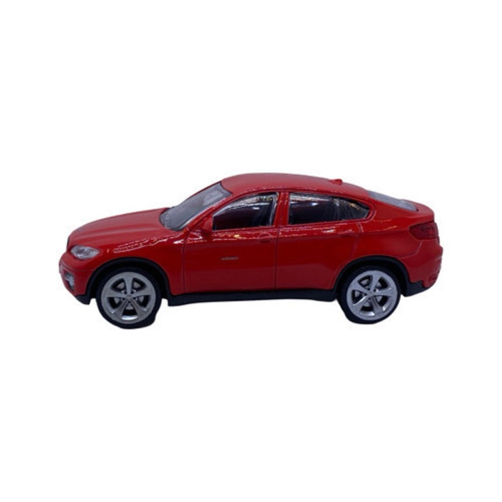 BMW X6 fém modell autó, piros 1/43