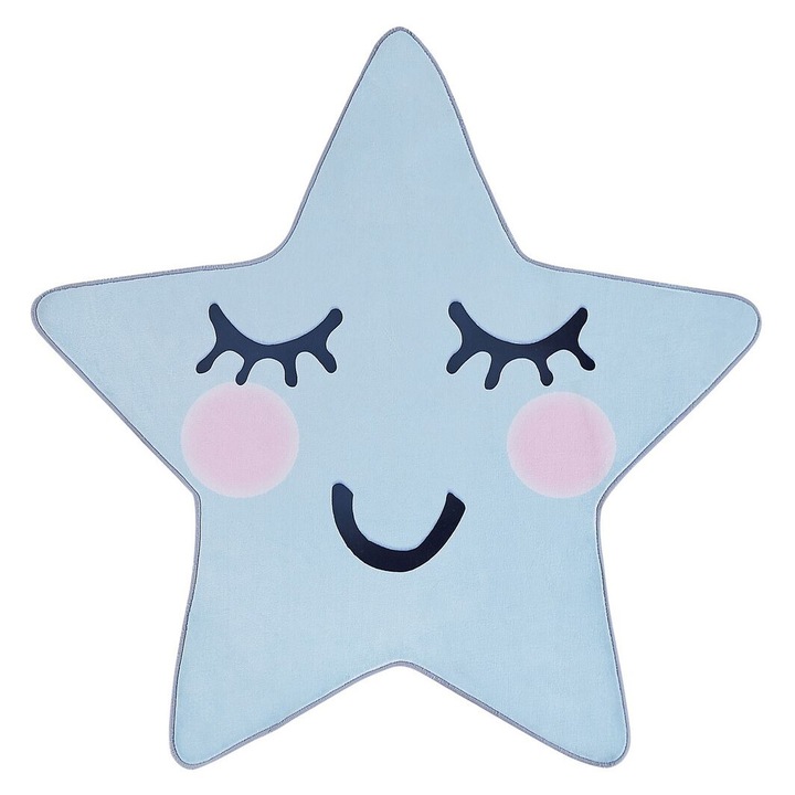 Covor albastru negru si roz pentru copii 120 x 120 cm Sirius