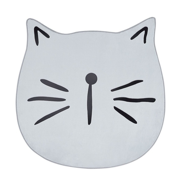 Covor gri pentru copii ⌀ 100 cm Kitty