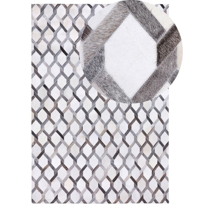 Covor din piele gri 140 x 200 cm Aydin