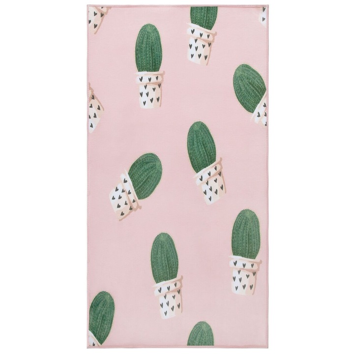 Covor pentru copii model cactus roz 80 x 150 cm Eldivan