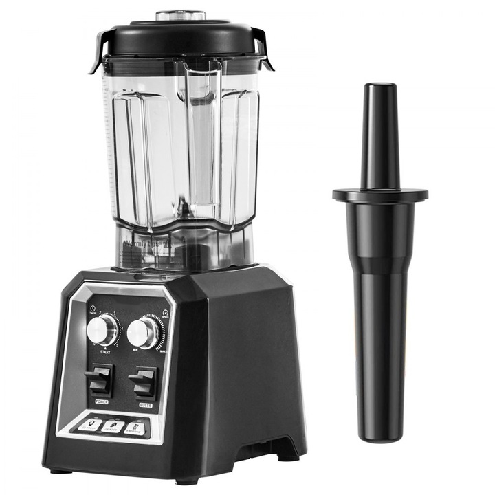 Професионален шейкър за плот, капацитет 2 литра, мощност 2200 W, идеален за смутита и коктейли