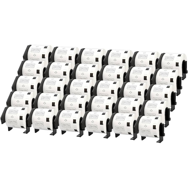 Kit de 30 Role Etichete Adeziva Discontinua DK11209 Alb 62mmX29 mm Suport Plastic Inclus Compatibile Brother P-Touch QL 1000, QL 1050, QL 1060, QL 500, QL 550, QL 560, QL 570, QL 580, QL 650, QL 700, QL710, QL 720, QL 800, QL 810, QL 820