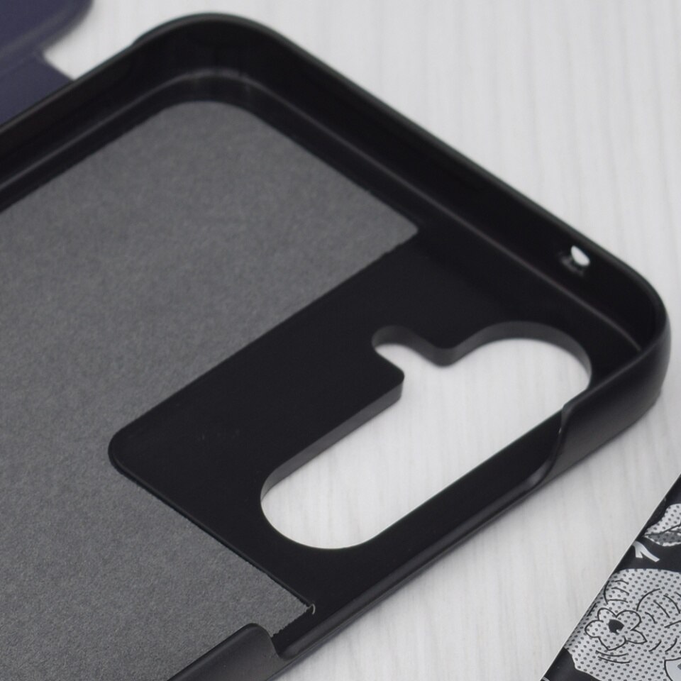 Husa pentru Samsung Galaxy A35 5G, SKYDDAR INNOVATION, eFold, tip carte, Albastru, set cu sticker