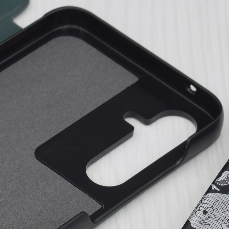 Husa pentru Samsung Galaxy A35 5G, SKYDDAR INNOVATION, eFold, tip carte, Verde, set cu sticker
