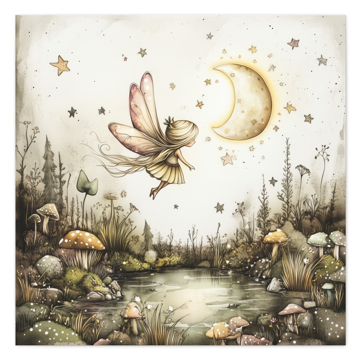 Tablou Artis 40x40 cm pentru camera copilului, decor ecologic, imprimeu pe baza de apa