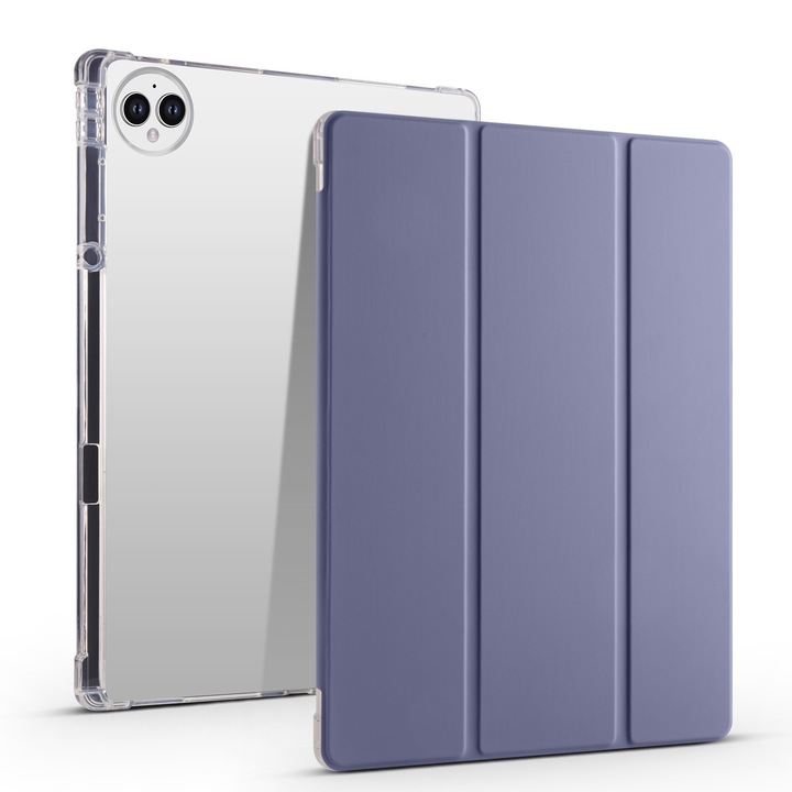 Калъф за таблет Huawei MatePad Pro 13.2 2023, прозрачен TPU с 3-сгъваем капак, елегантна кожа, лилав