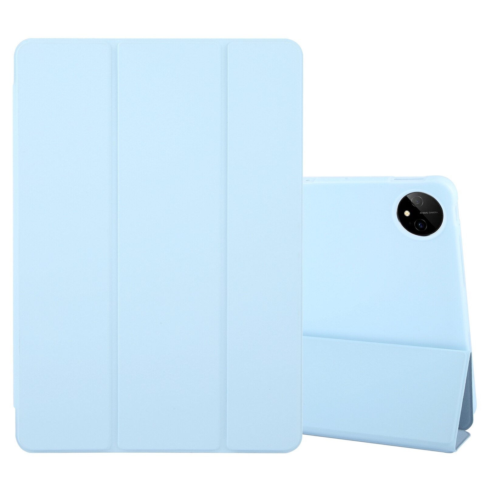 Husa tableta pentru Huawei MatePad Pro 11 2022/2024, piele siliconica, tip tri-fold, acoperirea completa a tabletei, albastru palid